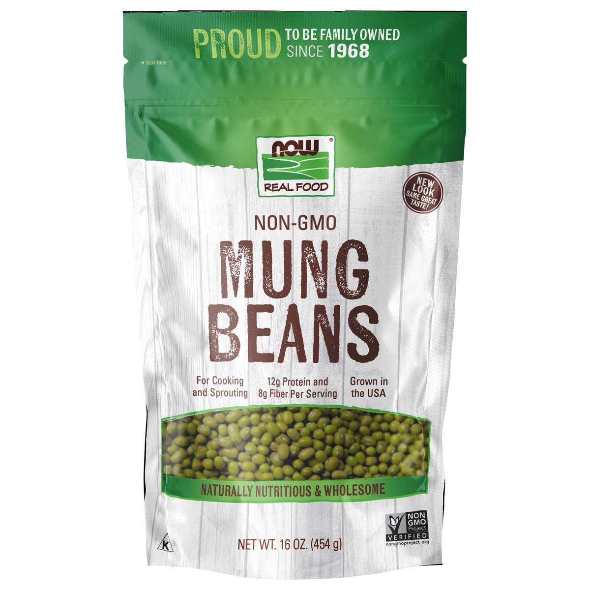 slide 1 of 3, NOW Real Food Mung Beans - 1lb, 16 oz