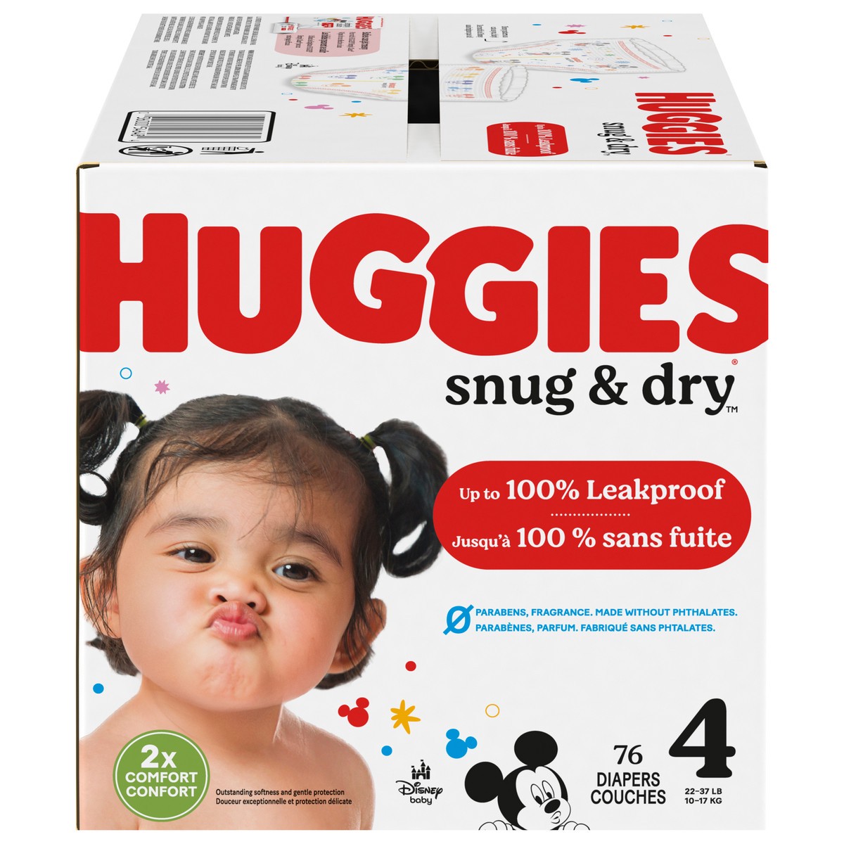 slide 1 of 5, Huggies Snug & Dry Baby Diapers, Size 4 (22-37 lbs), 76 Ct, 76 ct