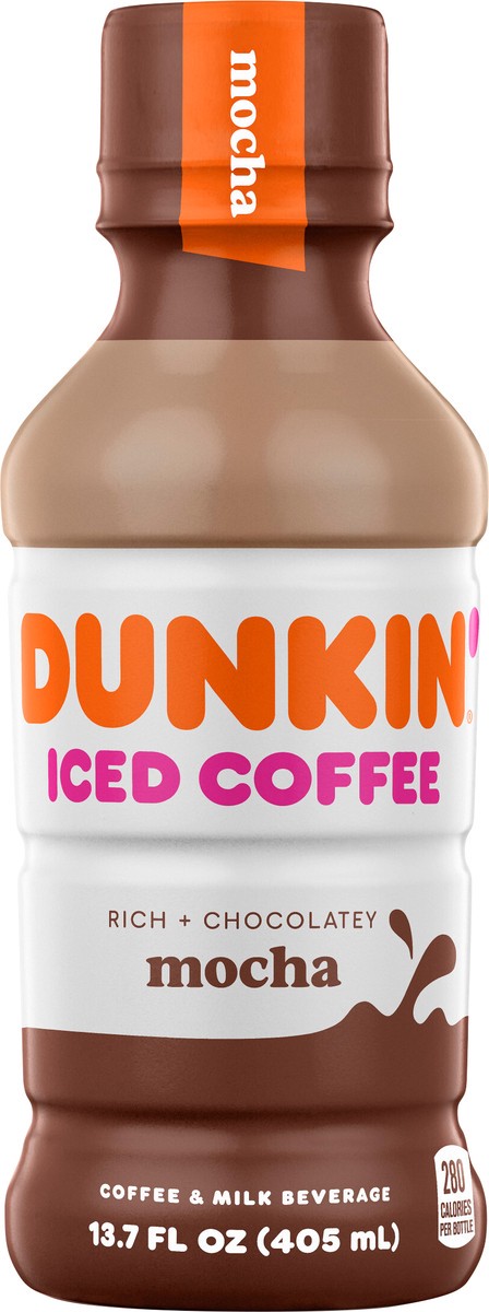 slide 5 of 7, Dunkin' Mocha Iced Coffee Bottle, 13.7 fl oz, 13.70 fl oz