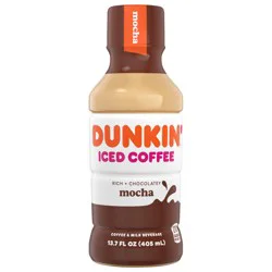 Dunkin' Mocha Iced Coffee Bottle, 13.7 fl oz
