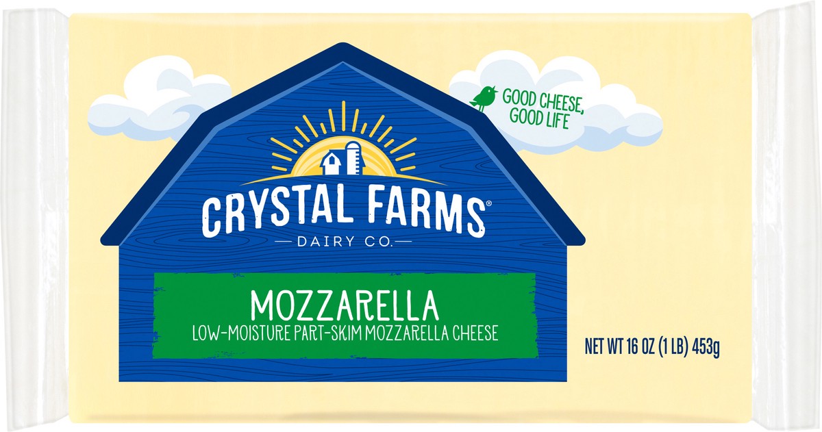 slide 5 of 6, Crystal Farms Mozzarella Cheese Bar, 16 oz