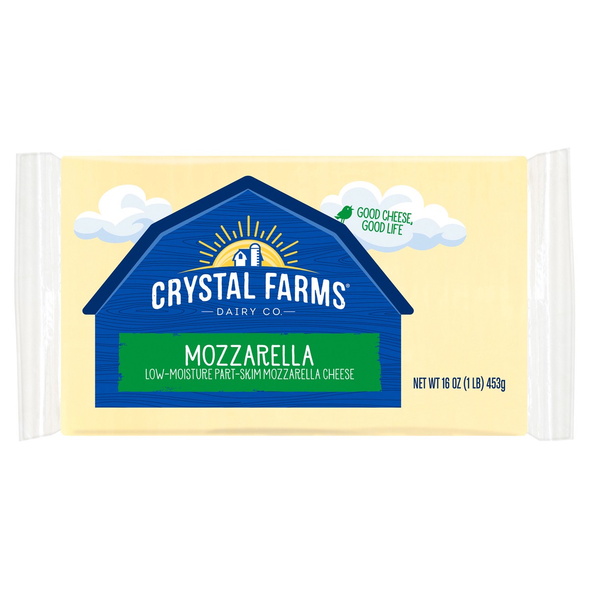 slide 2 of 6, Crystal Farms Mozzarella Cheese Bar, 16 oz