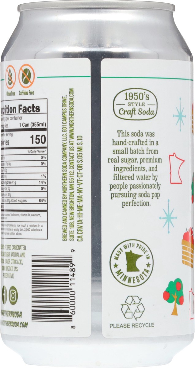 slide 5 of 13, Northern Soda Company Cane Sugar Minnesota Apple Craft Soda 12 fl oz, 