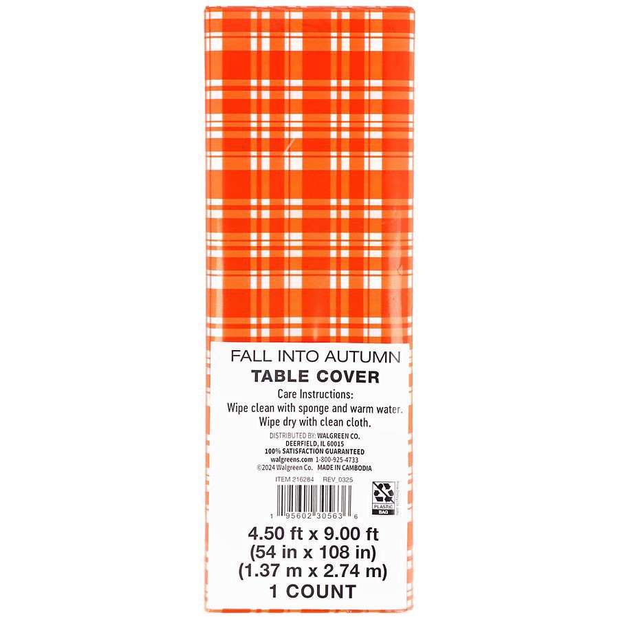 slide 2 of 5, Fall into Autumn Table Cover Harvest, 1 ct