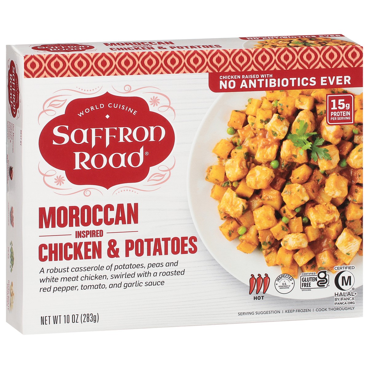 slide 12 of 14, Saffron Road Hot Spice Moroccan-Inspired Chicken & Potatoes 10 oz, 10 oz