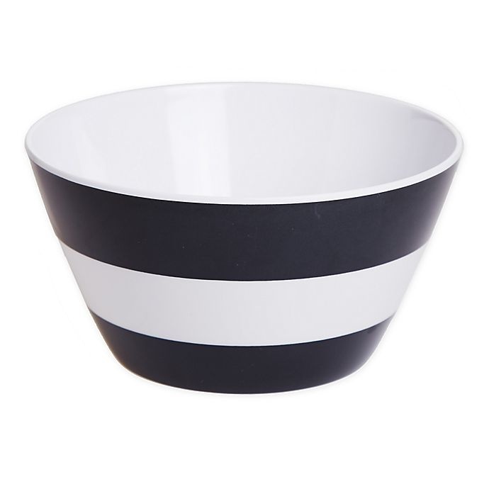 slide 1 of 1, W Home Cabana Melamine Salad Bowl - Black/White, 1 ct