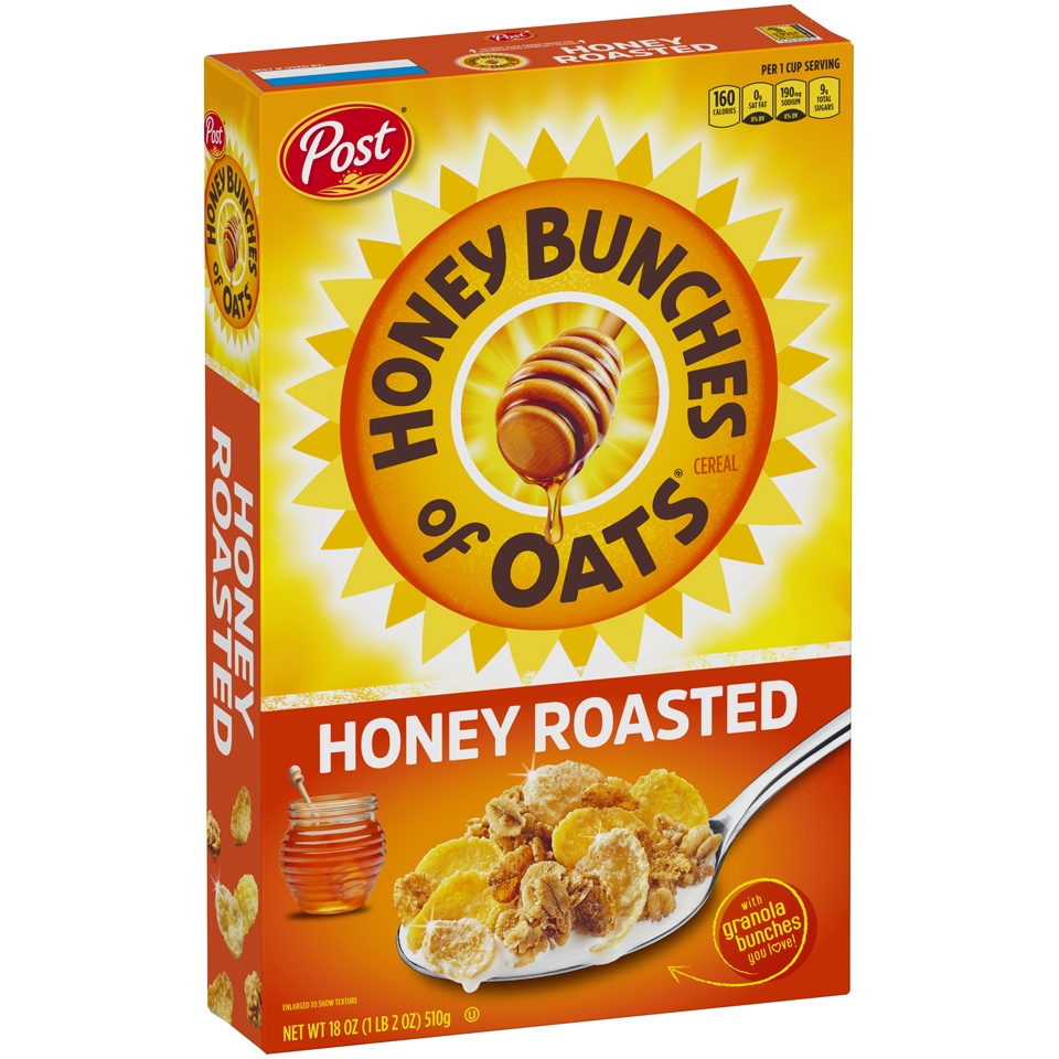 slide 2 of 8, Honey Bunches of Oats Crunchy Honey Roasted Cereal, 18 oz