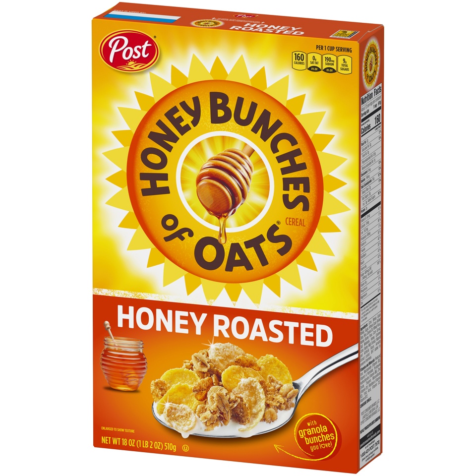 slide 3 of 8, Honey Bunches of Oats Crunchy Honey Roasted Cereal, 18 oz