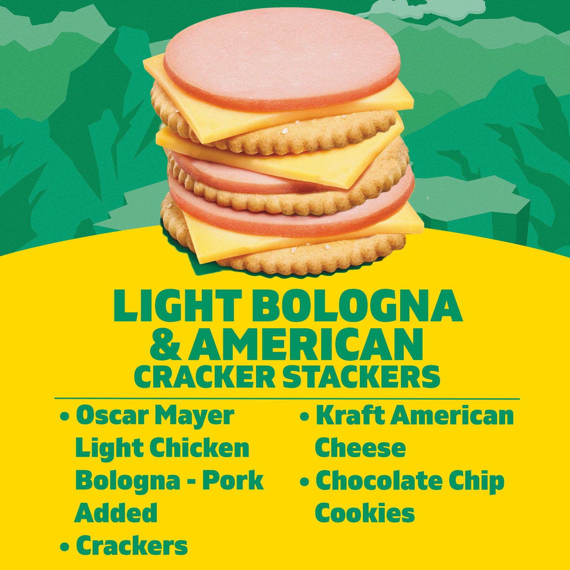 slide 3 of 5, Lunchables Oscar Mayer Lunchables Light Bologna & American Cheese Cracker Stackers, 3.1 oz