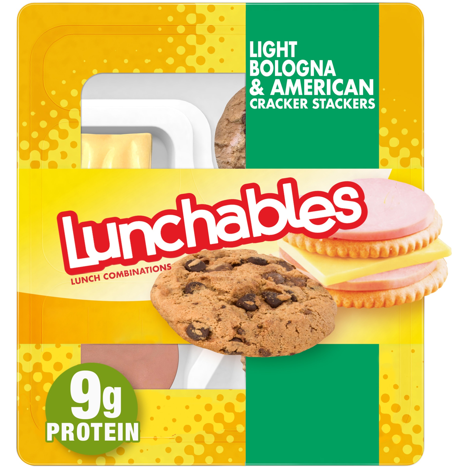slide 1 of 1, Lunchables Light Bologna & American Cheese Cracker Stackers Snack Kit with Chocolate Chip Cookies Tray, 3.1 oz