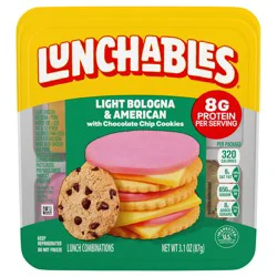 Lunchables Light Bologna & American with Chocolate Chip Cookies, 3.1 oz Pack