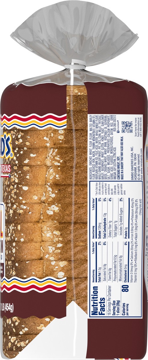 slide 4 of 14, Mrs. Baird's Small Honey 7 Grain Bread, 16 oz, Grains & Honey Multigrain Bread, Bag, 16 oz