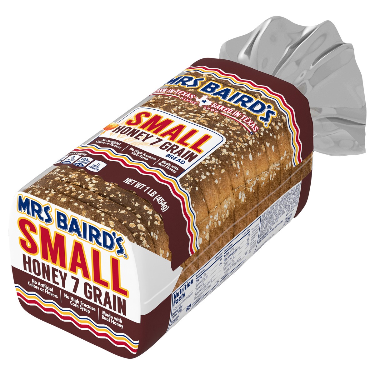 slide 13 of 14, Mrs. Baird's Small Honey 7 Grain Bread, 16 oz, Grains & Honey Multigrain Bread, Bag, 16 oz