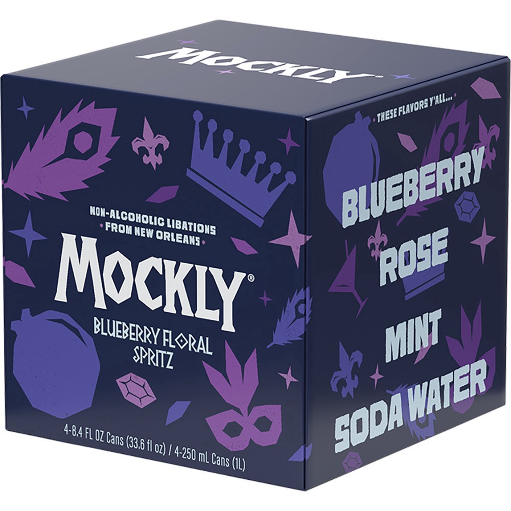 slide 1 of 1, Mockly N/a Blueberry Floral Spritz, 4 ct; 8.4 oz