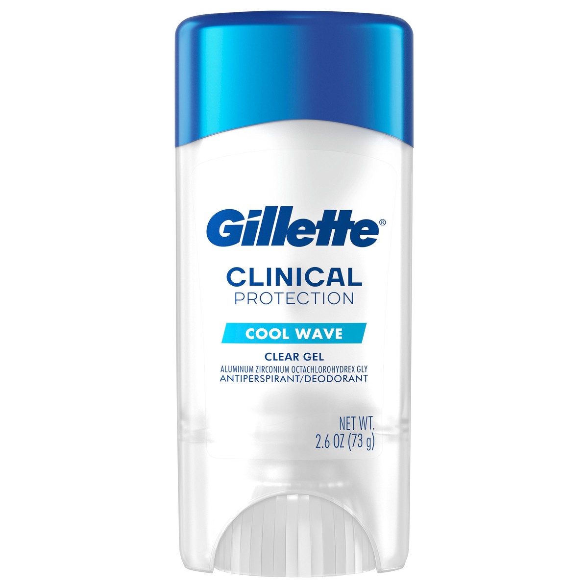 slide 1 of 3, Gillette Clinical Protection 72-Hour Clear Gel Antiperspirant & Deodorant Stick, Cool Wave, 1.6 Oz, 2.6 oz