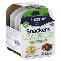 slide 1 of 1, Lucerne Dairy Farms Farms Snackers Pepper Jack Cheese Raisins & Honey Roasted Peanuts Pack, 3 ct; 1.5 oz