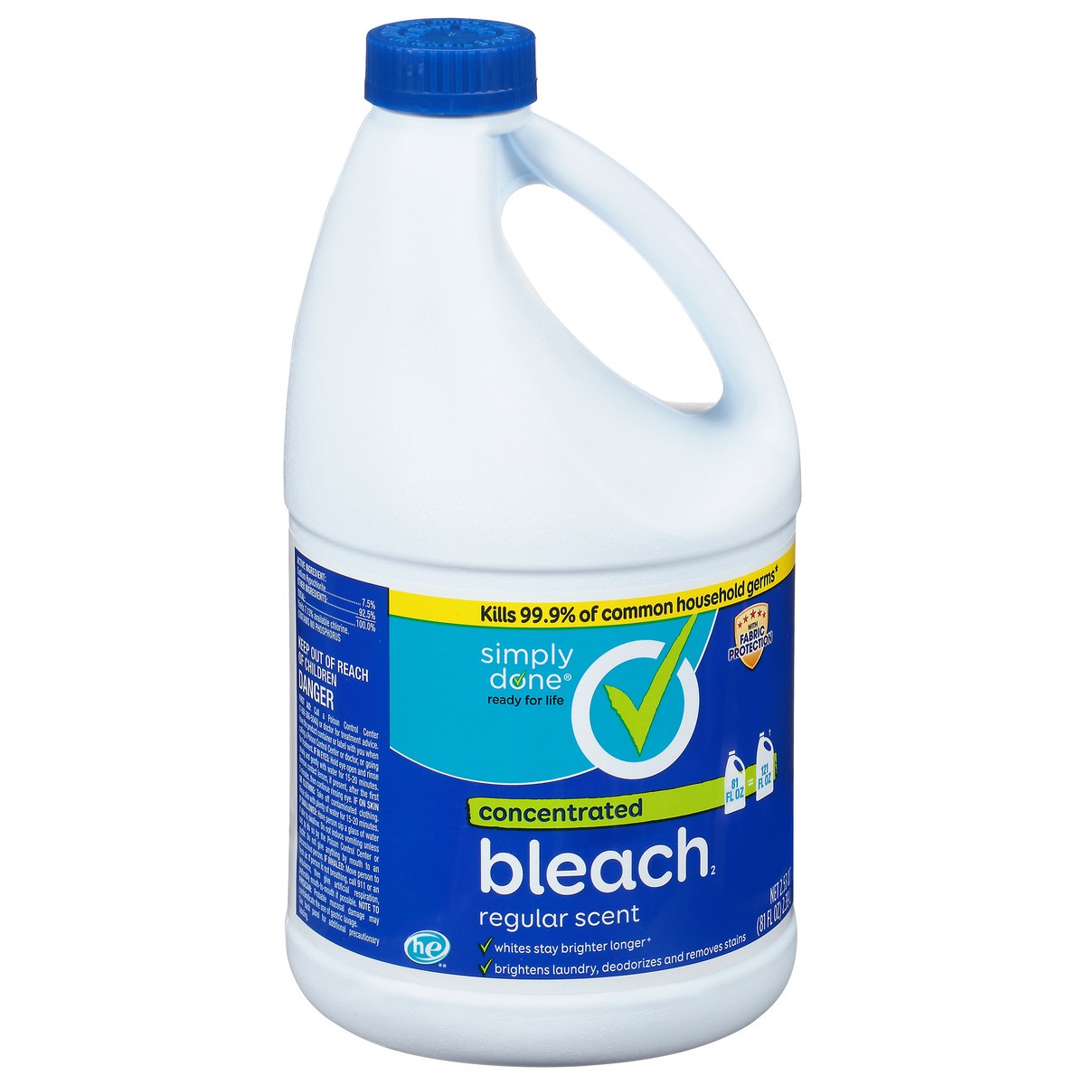 slide 2 of 10, Simply Done Concentrated Bleach Regular Scent, 81 fl oz