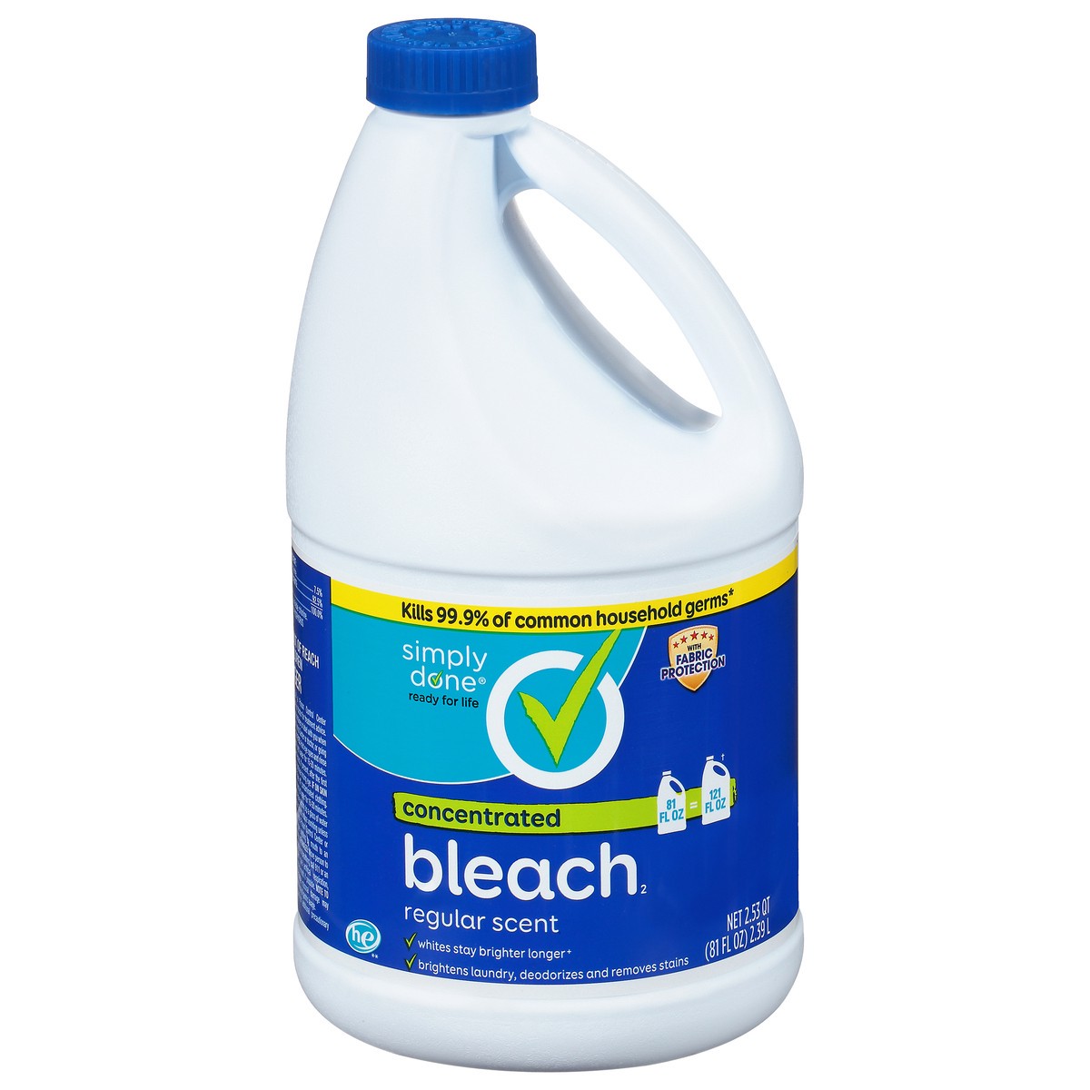 slide 1 of 10, Simply Done Concentrated Bleach Regular Scent, 81 fl oz