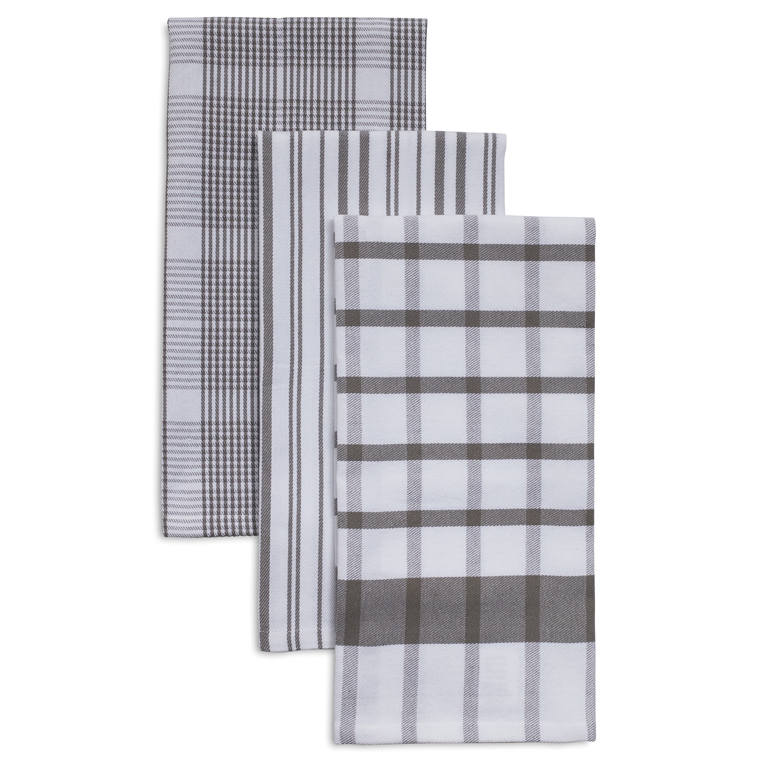 slide 1 of 1, Sur La Table Assorted Twill Kitchen Towels, Gray, 3 ct; 28 in x 20 in