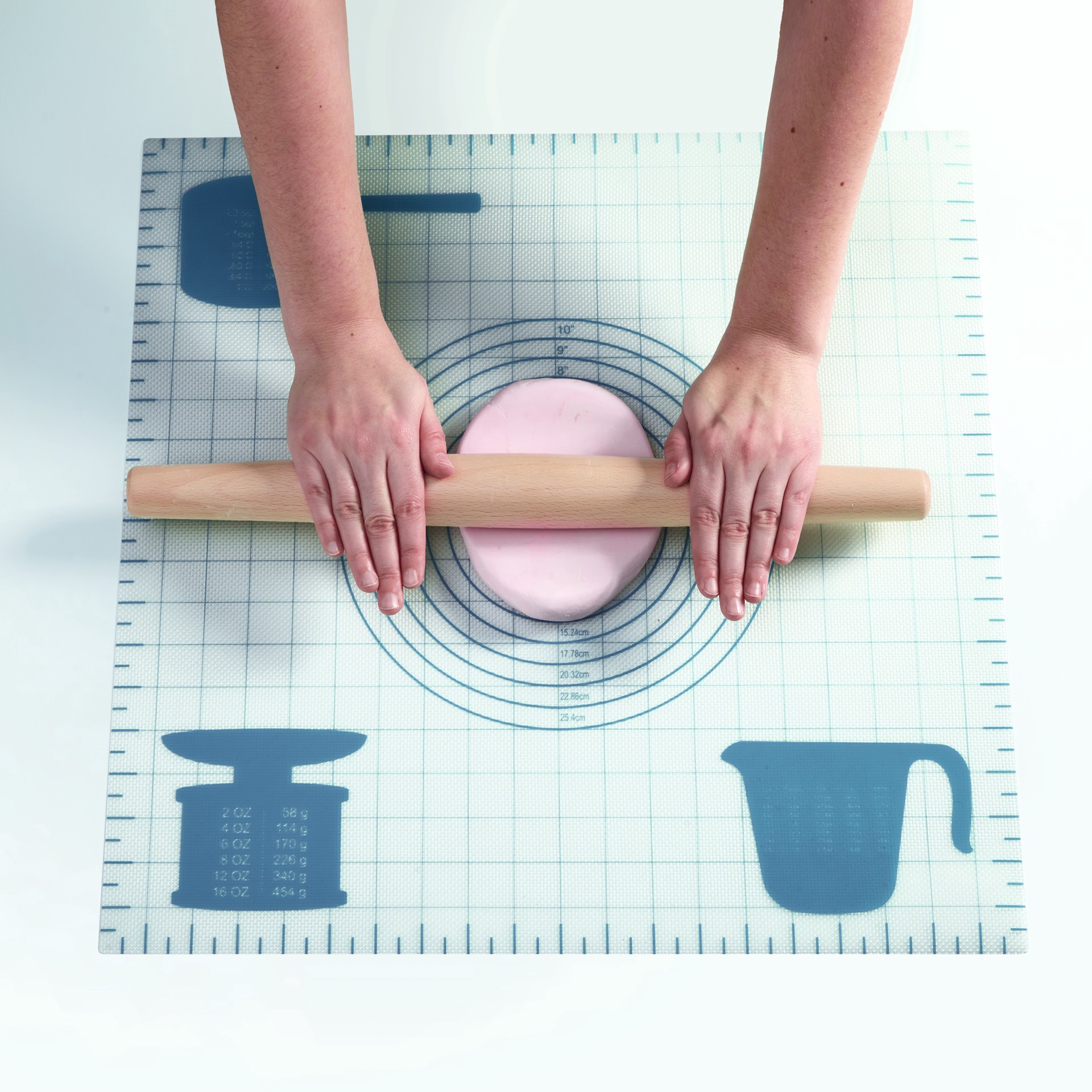 slide 2 of 2, 20" Blue Silicone Baking Mat By Makery, 20 in x 20 in