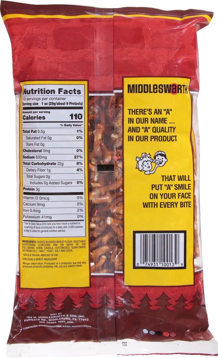 slide 5 of 14, Middleswarth Thin Pretzels, 10 oz