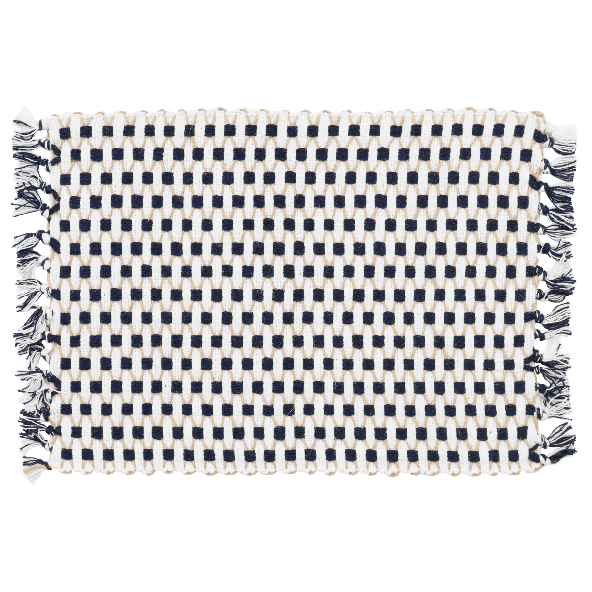 slide 1 of 5, Room & Retreat Low Twist Jute Placemat Navy, 13 in x 20 in, 1 ct