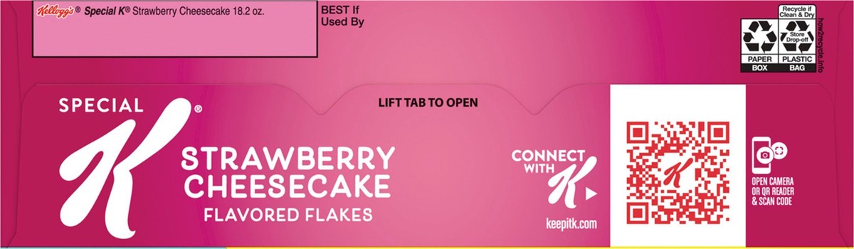 slide 4 of 9, Special K Kellogg's Special K Cold Breakfast Cereal, 11 Vitamins and Minerals, Anytime Snacks, Family Size, Strawberry Cheesecake, 18.2oz Box, 1 Box, 18.2 oz