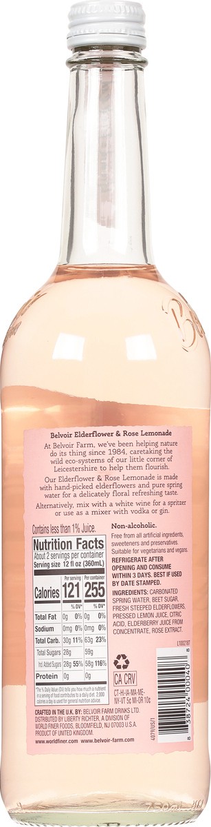 slide 9 of 9, Belvoir Farm Elderflower & Rose Lemonade, Bottle - 25.4 fl oz, 25.4 fl oz