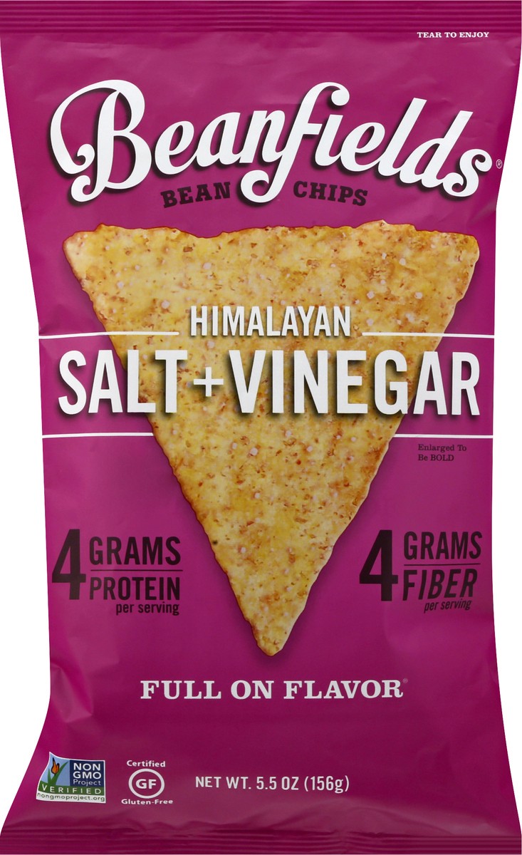 slide 1 of 9, Beanfields Himalayan Salt + Vinegar Bean Chips, 5.5 oz