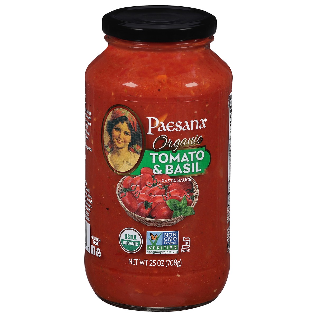 slide 1 of 9, Paesana Organic Tomato & Basil Pasta Sauce 25 oz, 25 oz