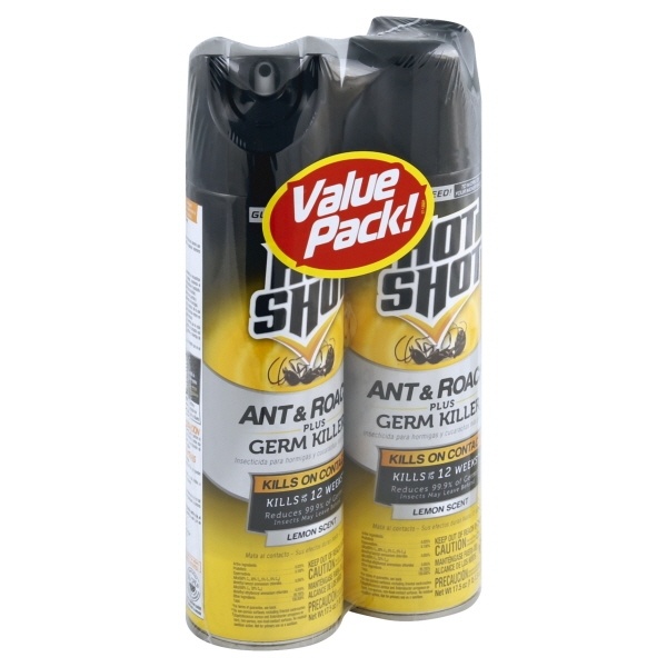 slide 1 of 1, Hot Shot Ant & Roach Plus Germ Killer 2 17.5 oz, 17.5 oz