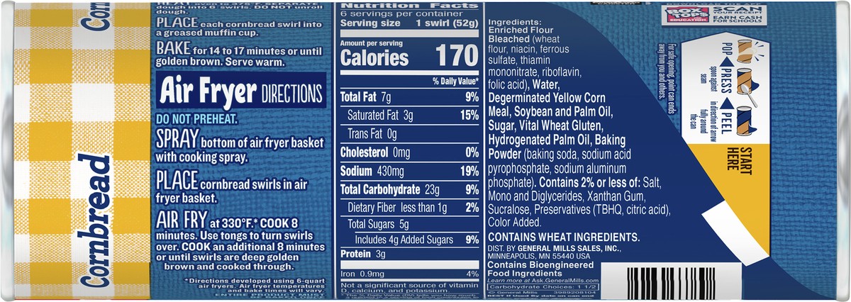 slide 9 of 11, Pillsbury Cornbread Swirls, 6 ct., 11 oz., 6 ct