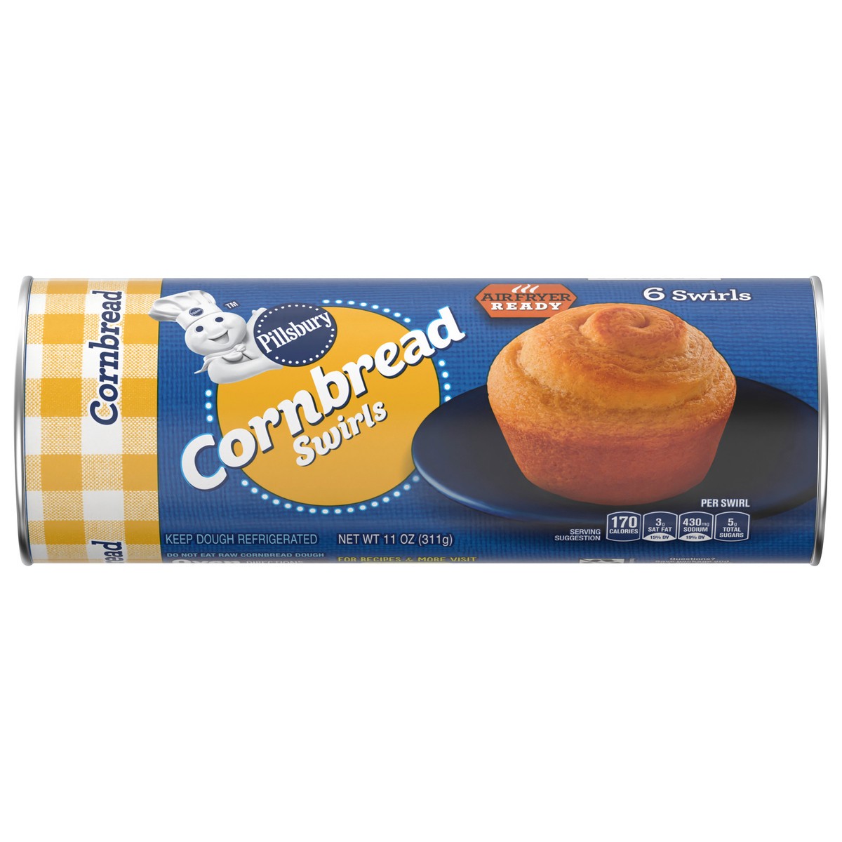 slide 1 of 11, Pillsbury Cornbread Swirls, 6 ct., 11 oz., 6 ct