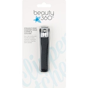 slide 1 of 1, Beauty 360 Straight Edge Comfort Hold Clipper And Catcher, 1 ct