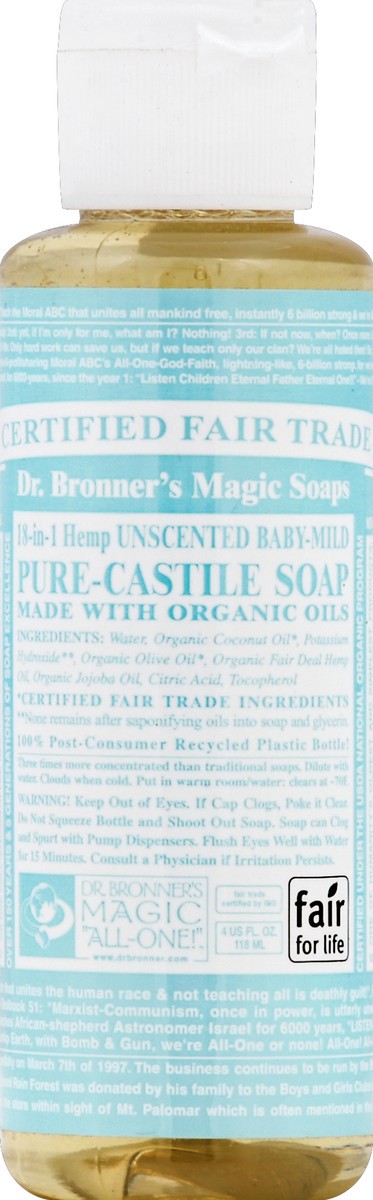 slide 2 of 3, Dr. Bronner's Baby Unscented Liquid Castille Soap, 4 fl oz