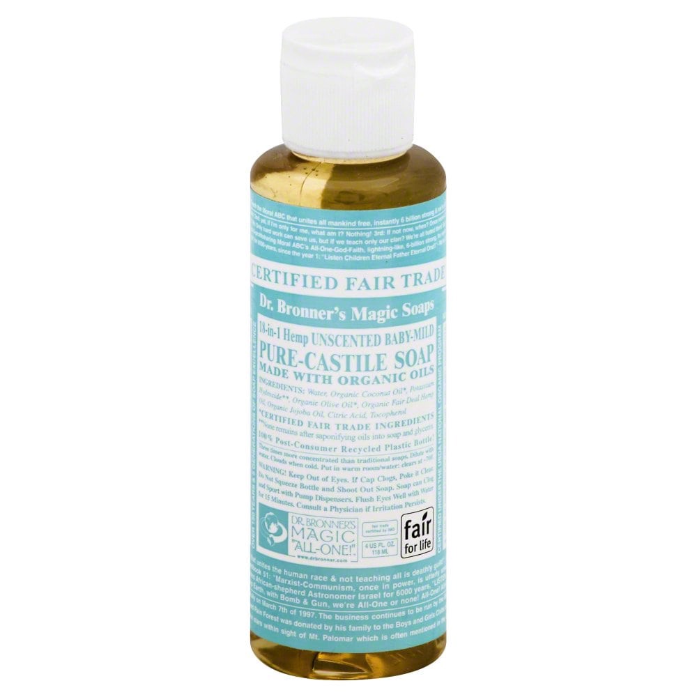 slide 1 of 3, Dr. Bronner's Baby Unscented Liquid Castille Soap, 4 fl oz