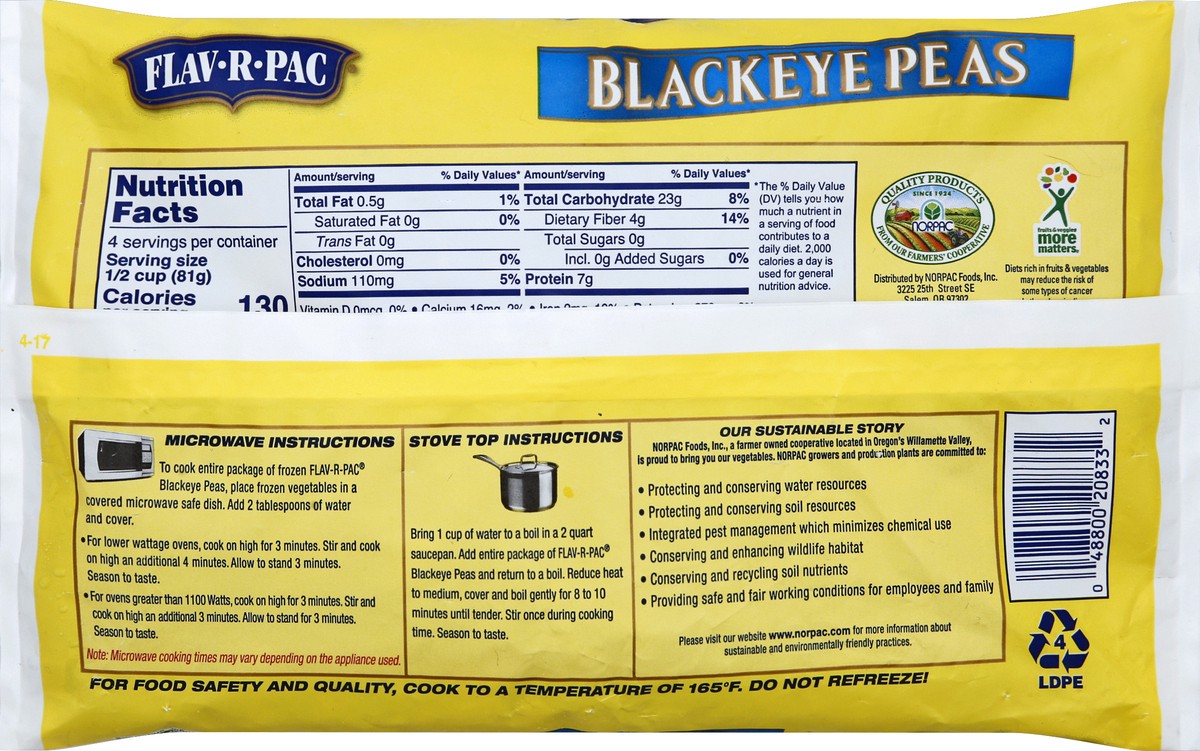 slide 5 of 6, Flav-R-Pac Blackeye Peas 12 oz, 12 oz