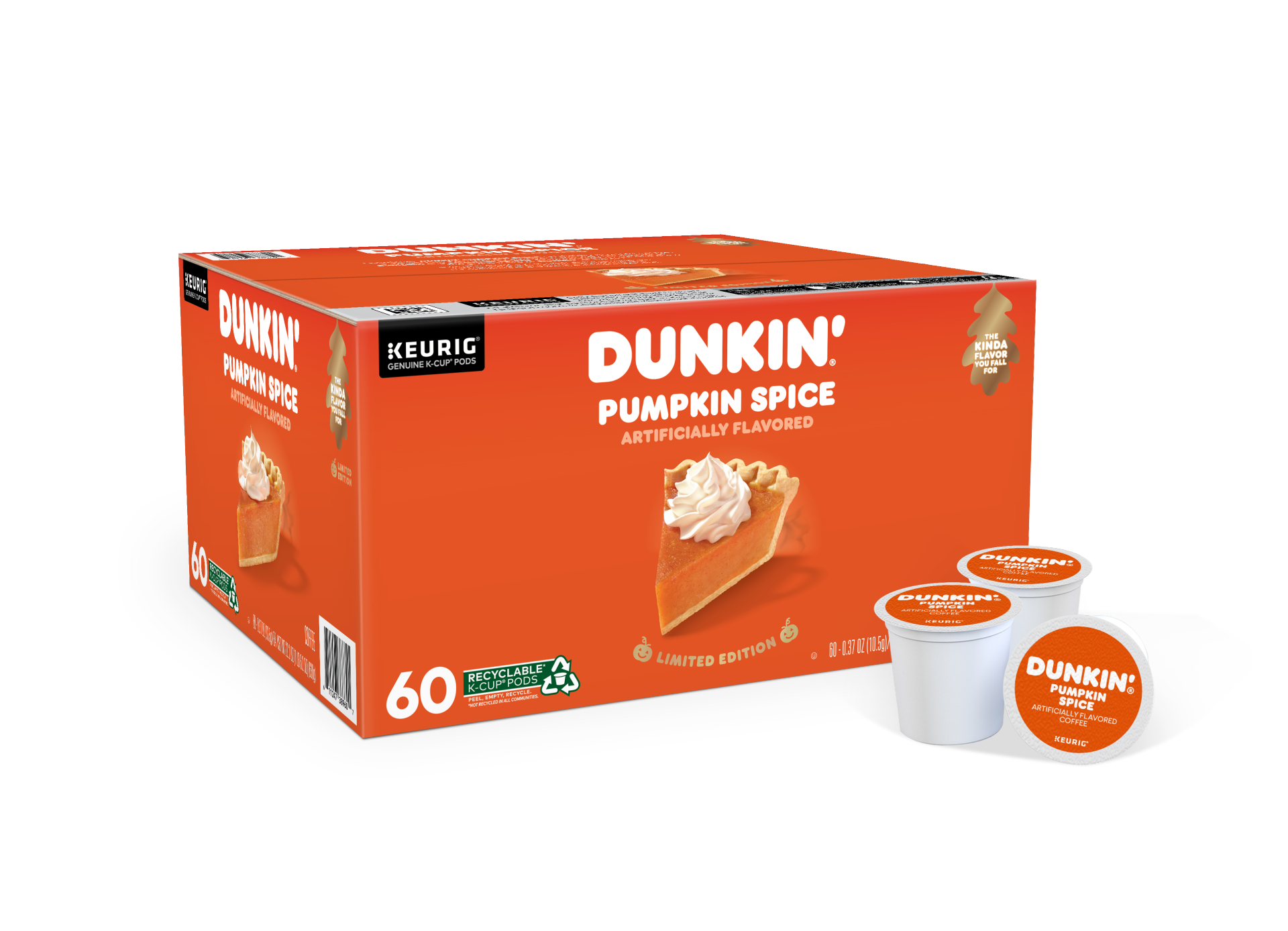 slide 1 of 2, Dunkin' Donuts Pumpkin Spice Flavored Coffee Keurig K-Cup Pods, 60 ct