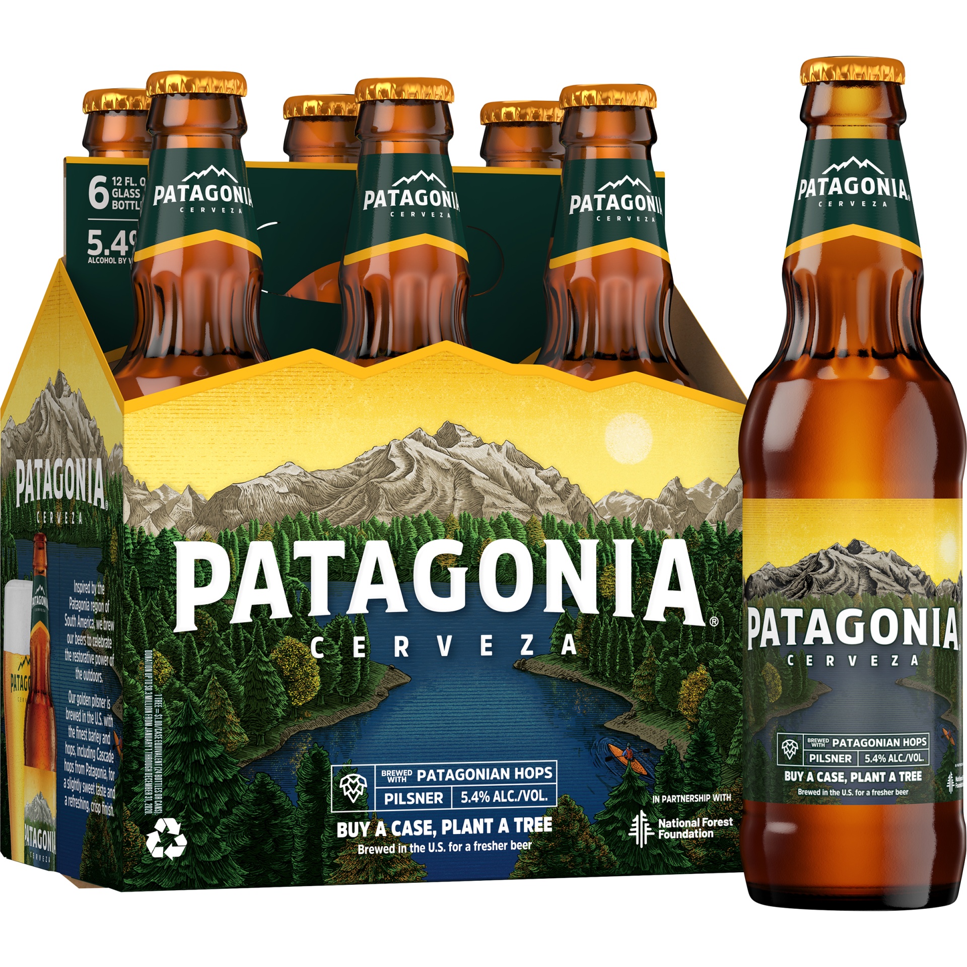 slide 1 of 1, Patagonia Cerveza Pilsner, 5.4% ABV, 6 ct; 12 fl oz