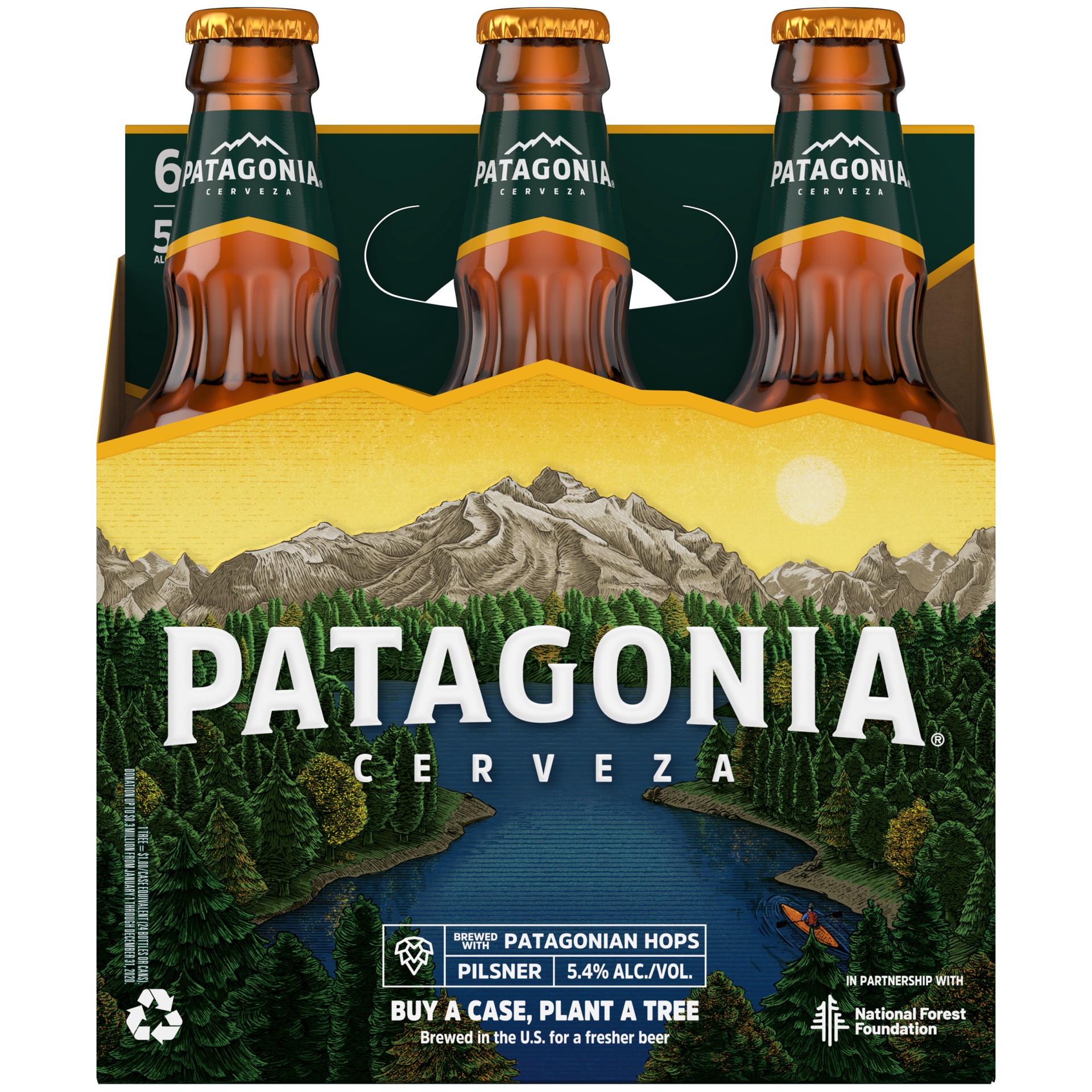 slide 1 of 8, Patagonia Cerveza Pilsner, 6 pack 12 fl. oz. Bottles, 5.4% ABV, 6 ct; 12 fl oz