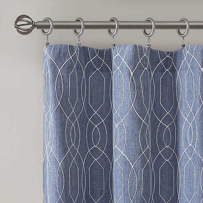 slide 3 of 5, SALT Clancy 108-Inch Rod Pocket Room Darkening Window Curtain Panels - Indigo, 2 ct