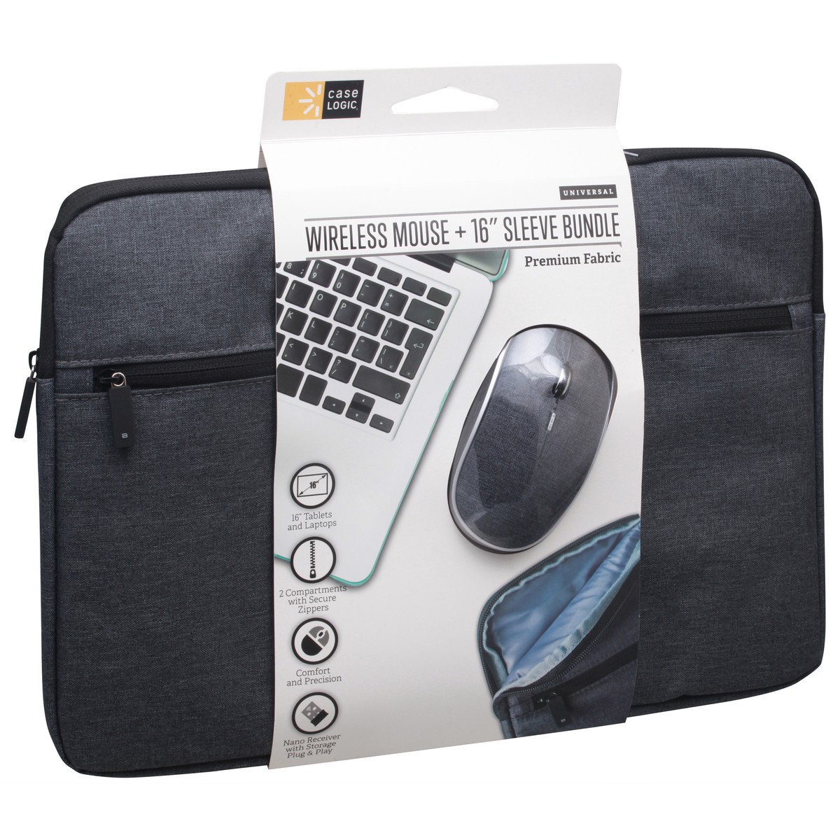 slide 4 of 9, Case Logic Wireless Mouse + 16 Inch Sleeve Bundle 1 ea, 1 ct