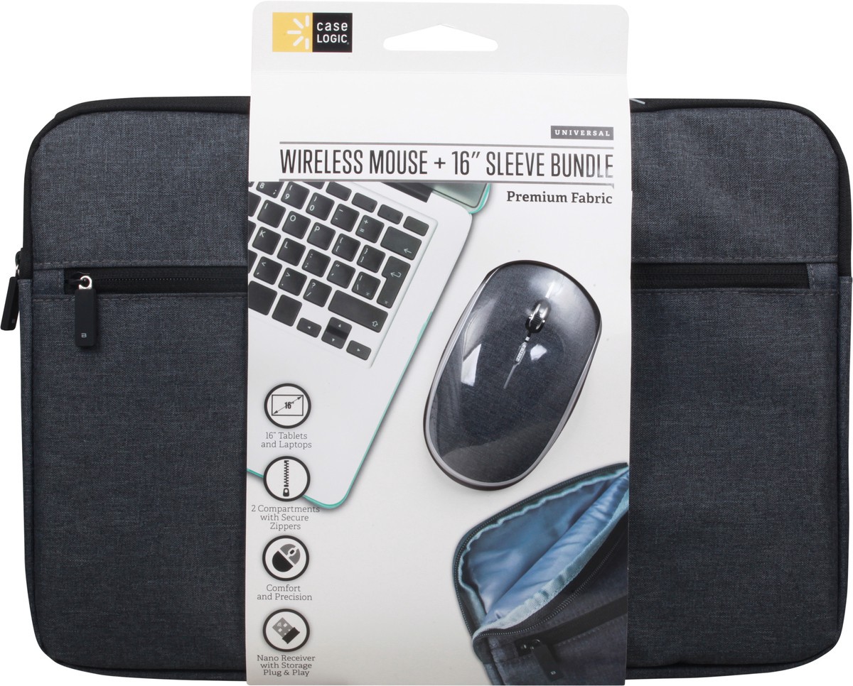 slide 3 of 9, Case Logic Wireless Mouse + 16 Inch Sleeve Bundle 1 ea, 1 ct