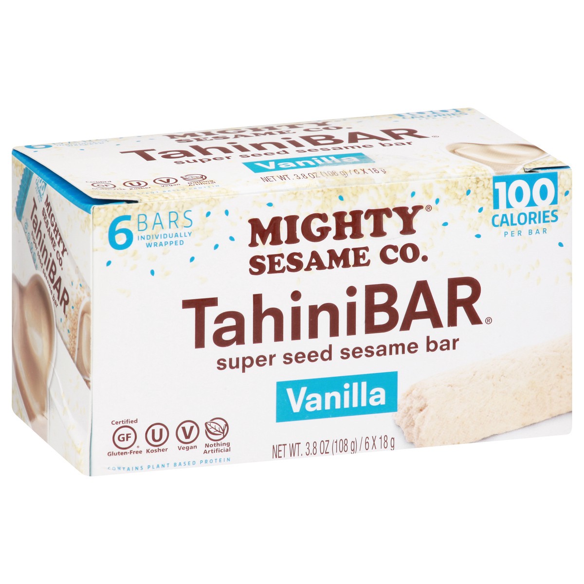 slide 2 of 10, Mighty Sesame Co. Vanilla Bars, 3.8 oz