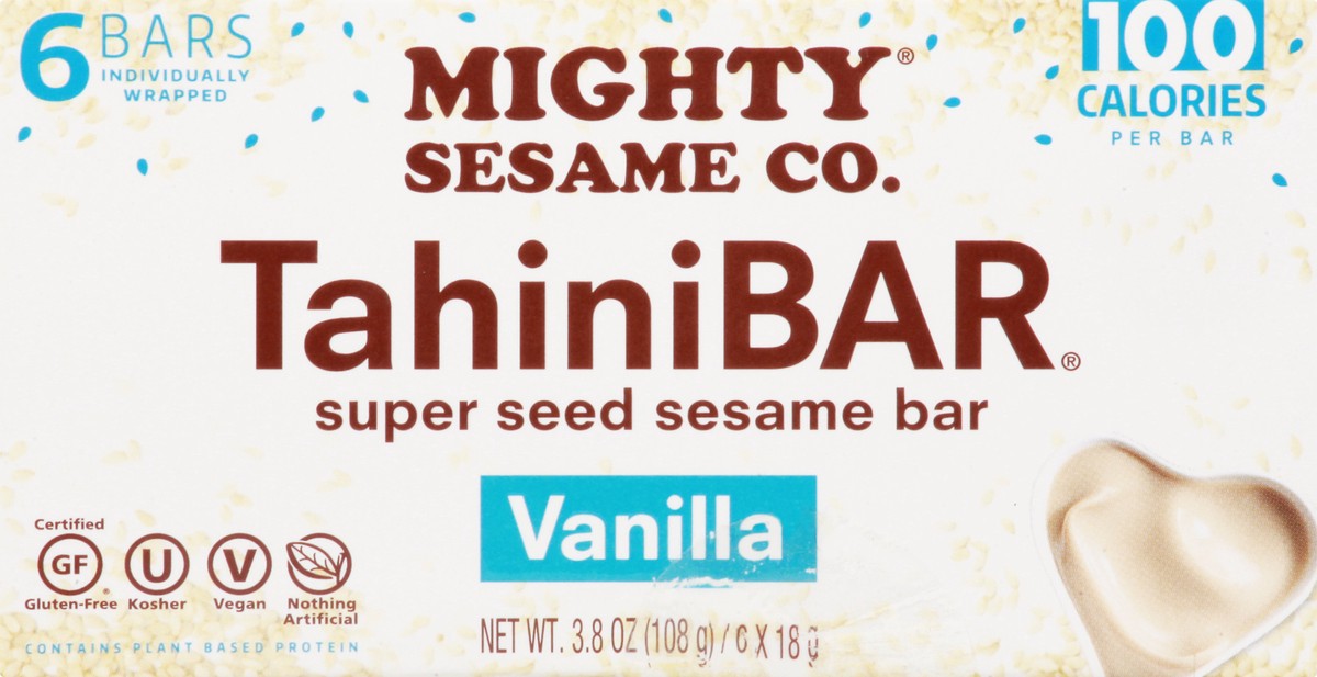 slide 6 of 10, Mighty Sesame Co. Vanilla Bars, 3.8 oz