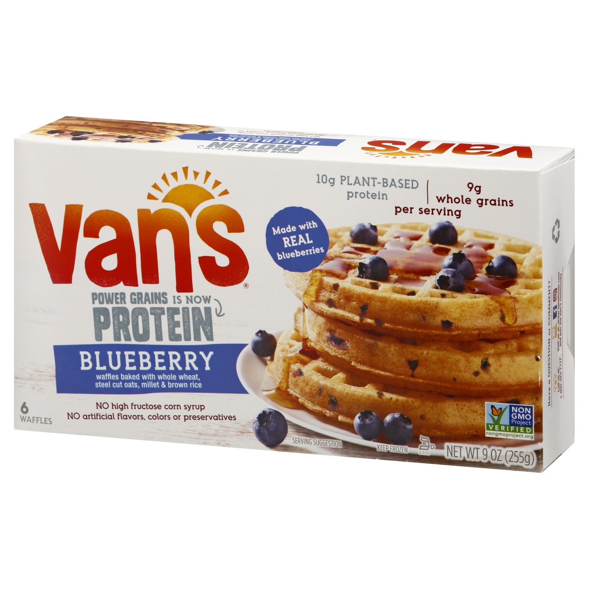 slide 10 of 11, Van's Power Grain Waffles Blueberry, 9 oz
