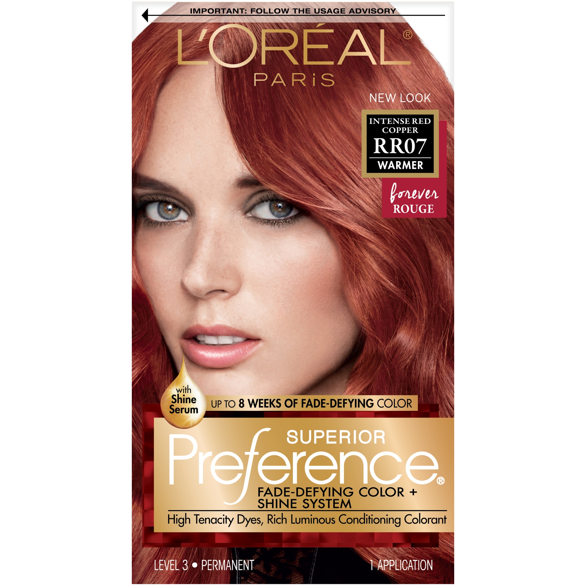 slide 2 of 8, L'Oréal Paris Superior Preference Hair Color Warmer RR07 Intense Red Copper, 1 ct
