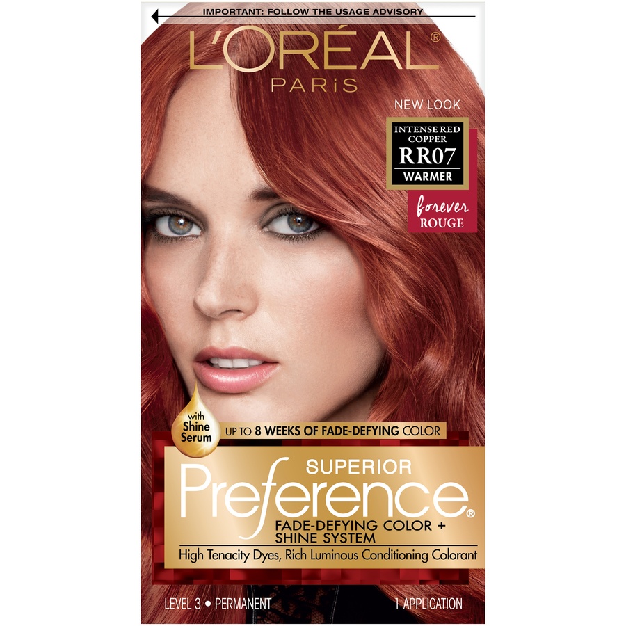 slide 1 of 8, L'Oréal Paris Superior Preference Hair Color Warmer RR07 Intense Red Copper, 1 ct