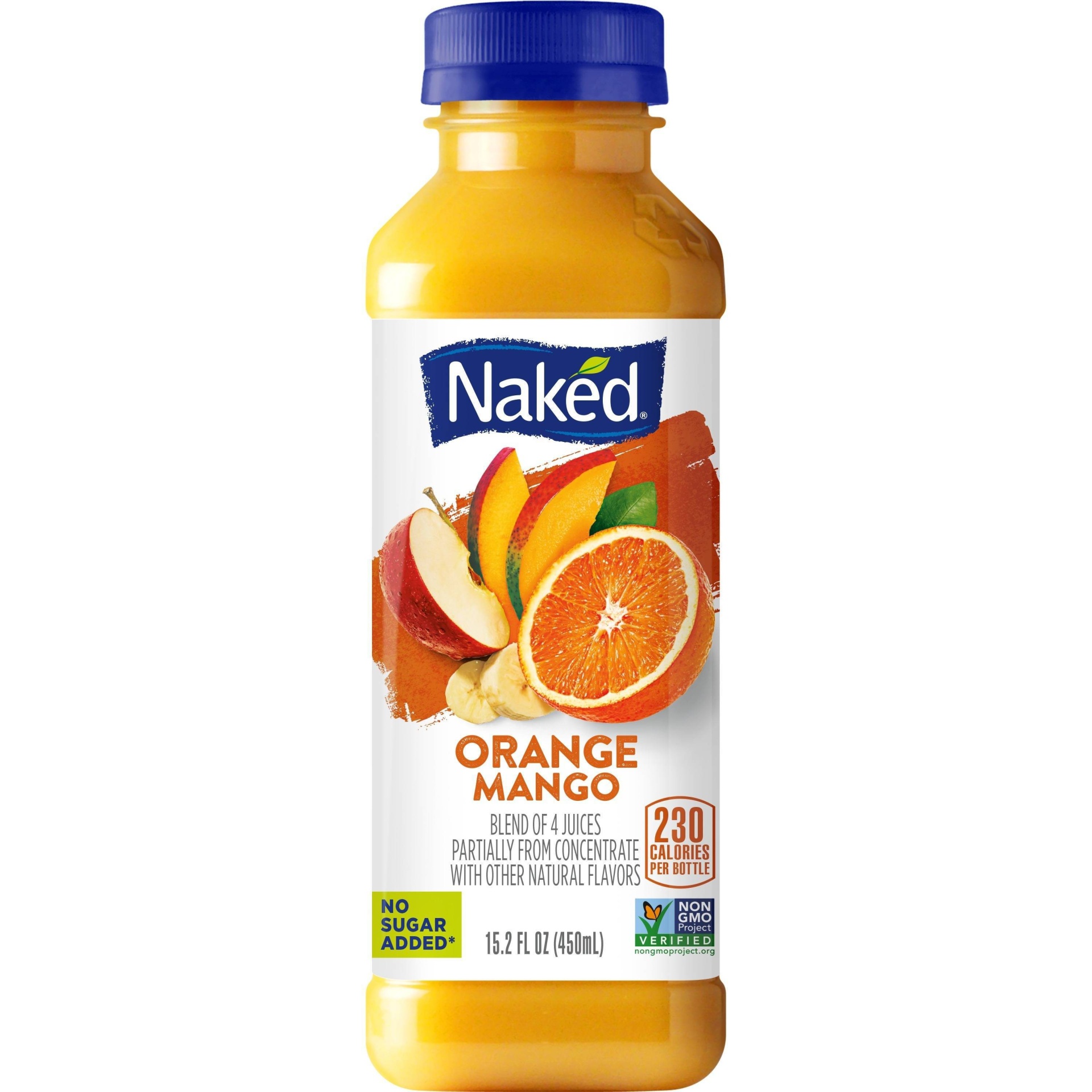 slide 1 of 1, Naked Orange Mango Juice Smoothie - 15.2 fl oz, 