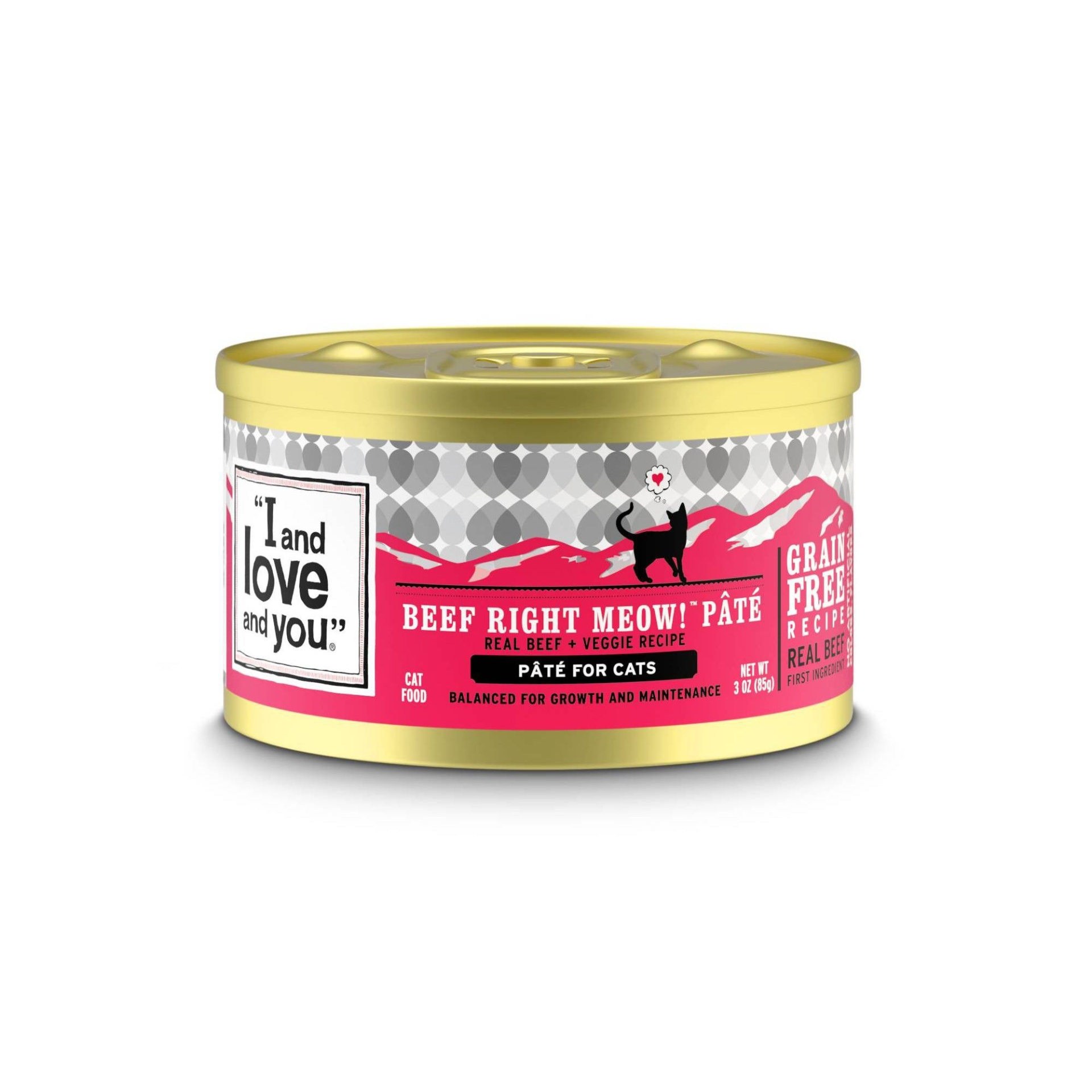 slide 1 of 1, I and Love and You Beef Right Meow Pate Wet Cat Food, 24 ct; 3 oz